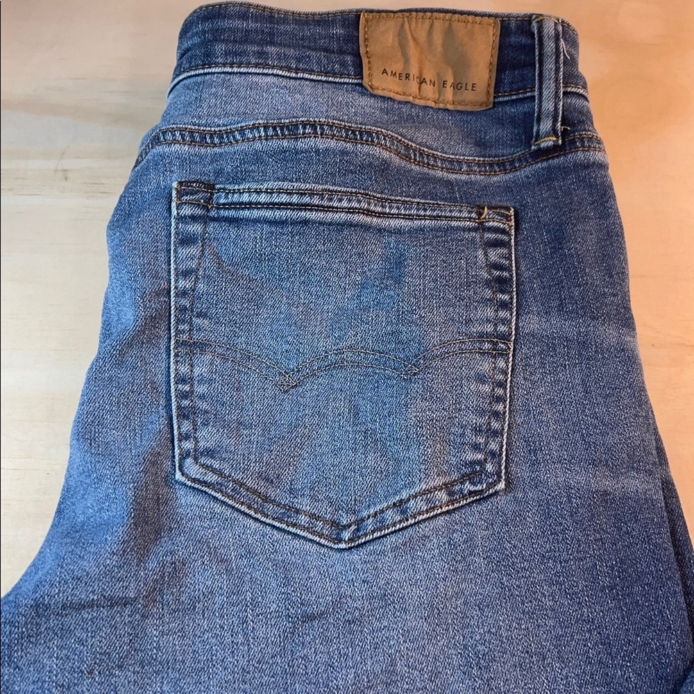American Eagle Light Blue Distressed Denim Jeans
